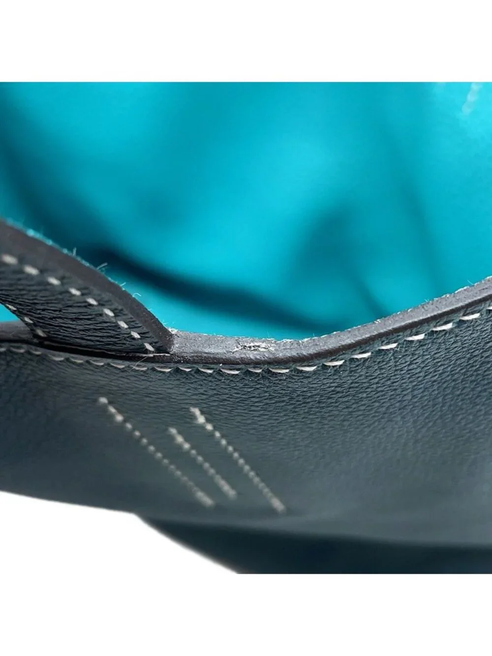 Hermes Tote Double Sens 28 Blue Atole Cole Vert Taurillon Clemence Swift